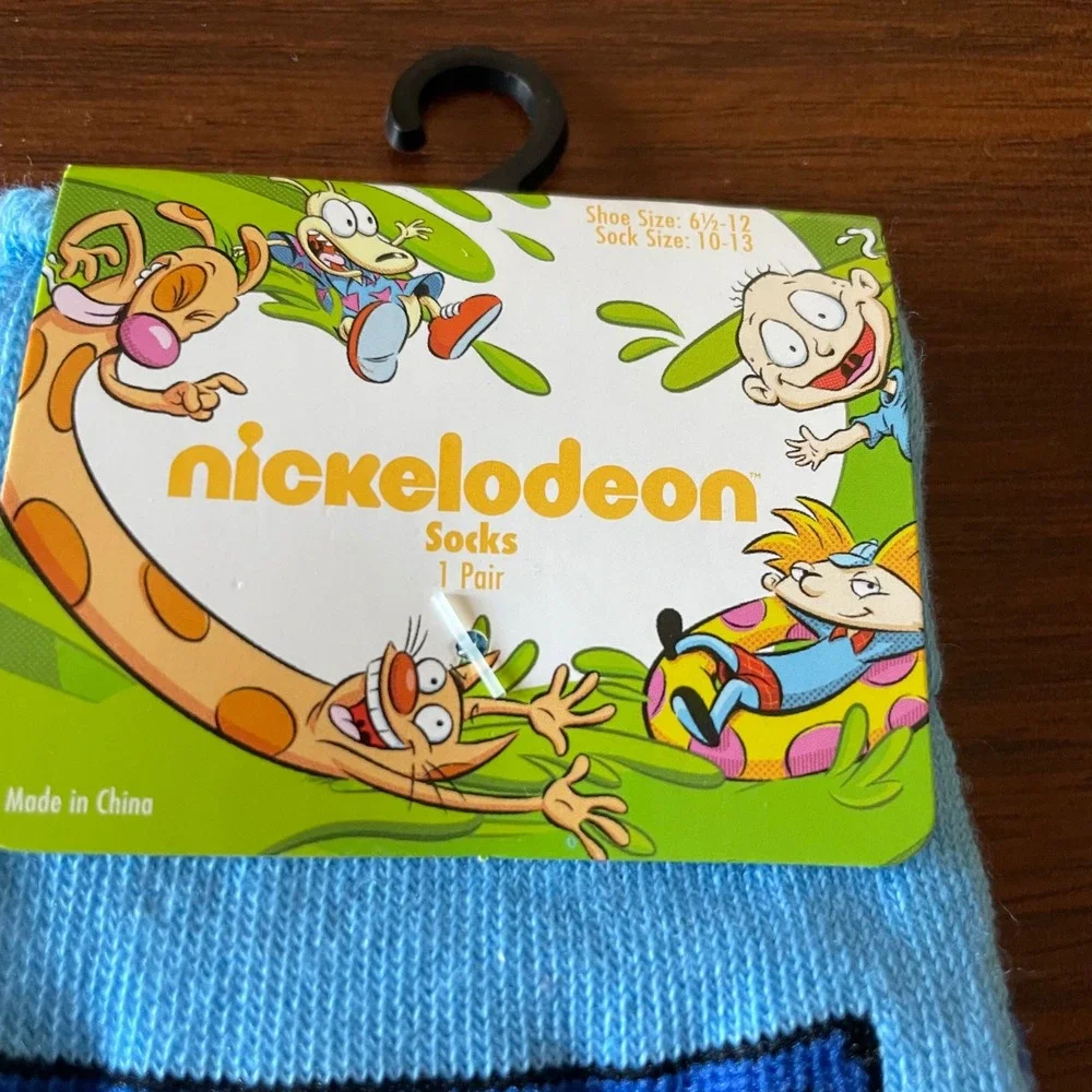 Nickelodeon Rugrats Chuckie Tommy 90s 2 pair new novelty crew socks adult 10-13